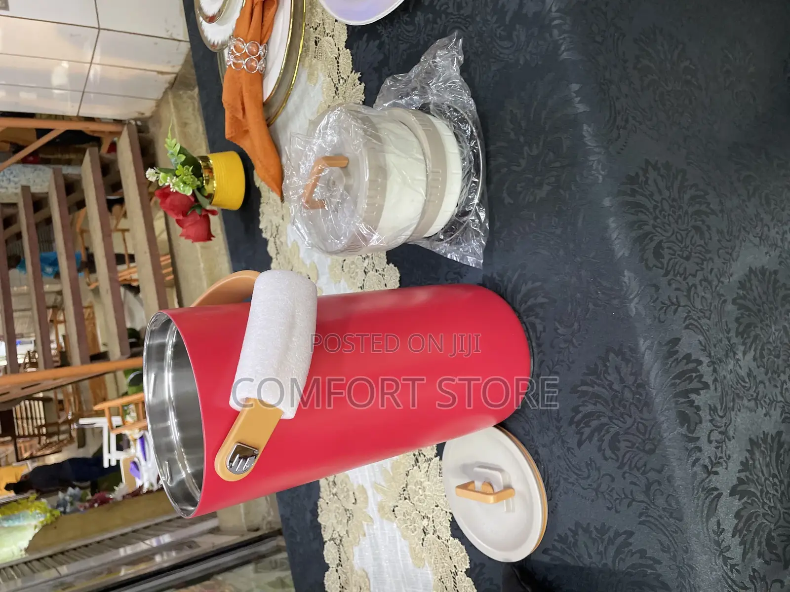 Portable Red Food Flask With 5in1