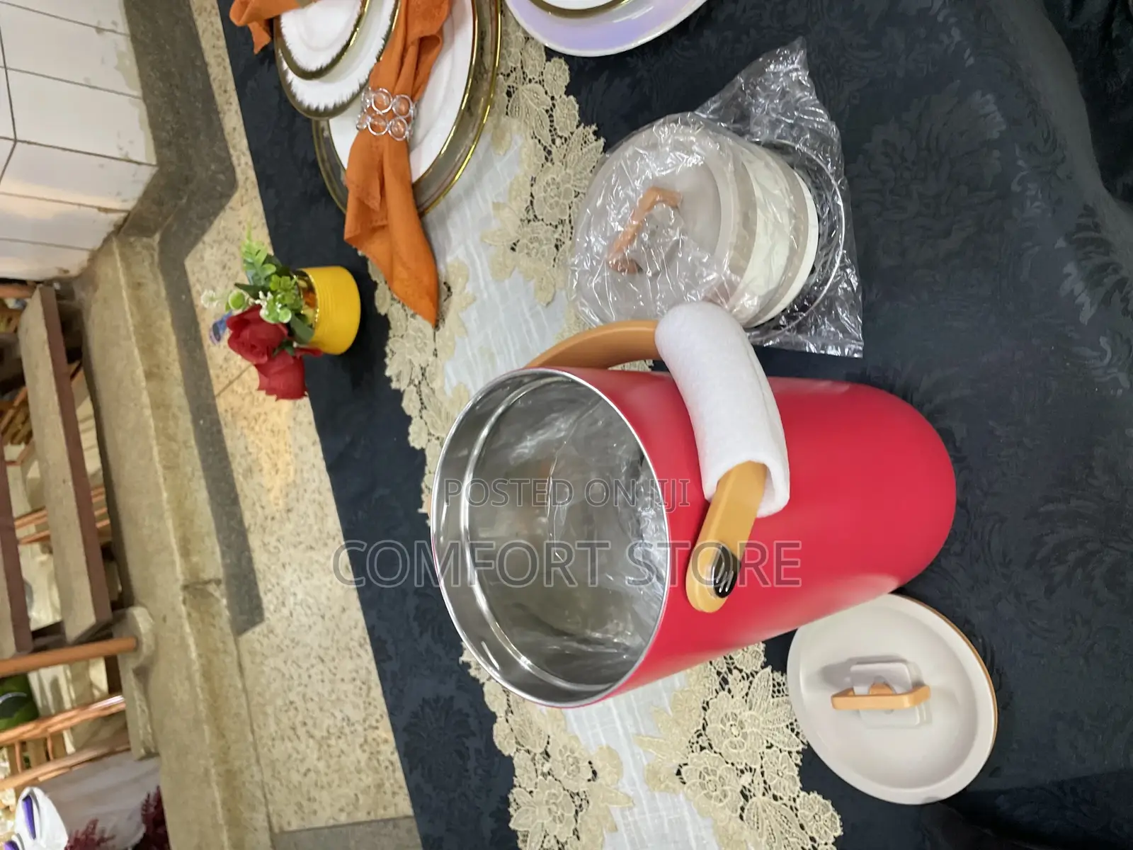 Portable Red Food Flask With 5in1
