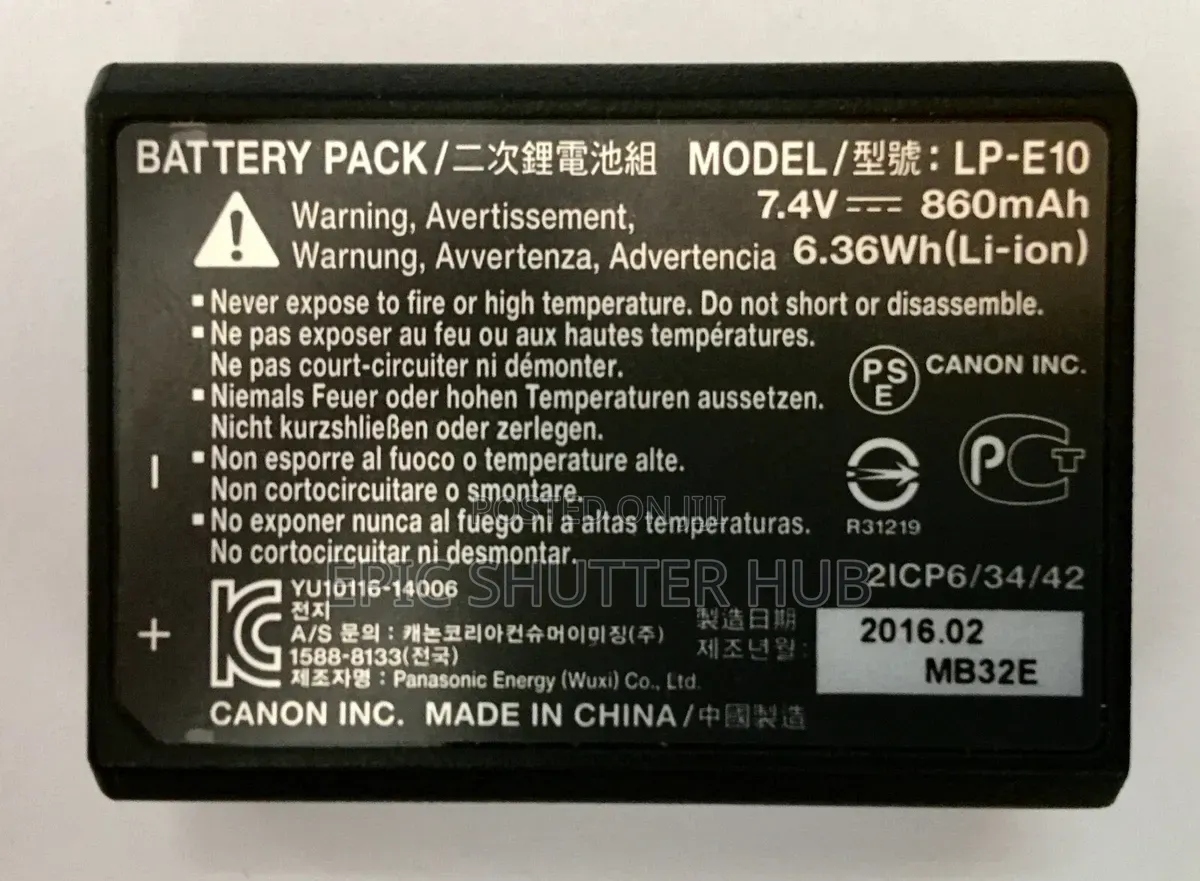 Canon Lp-E10 Battery Pack.