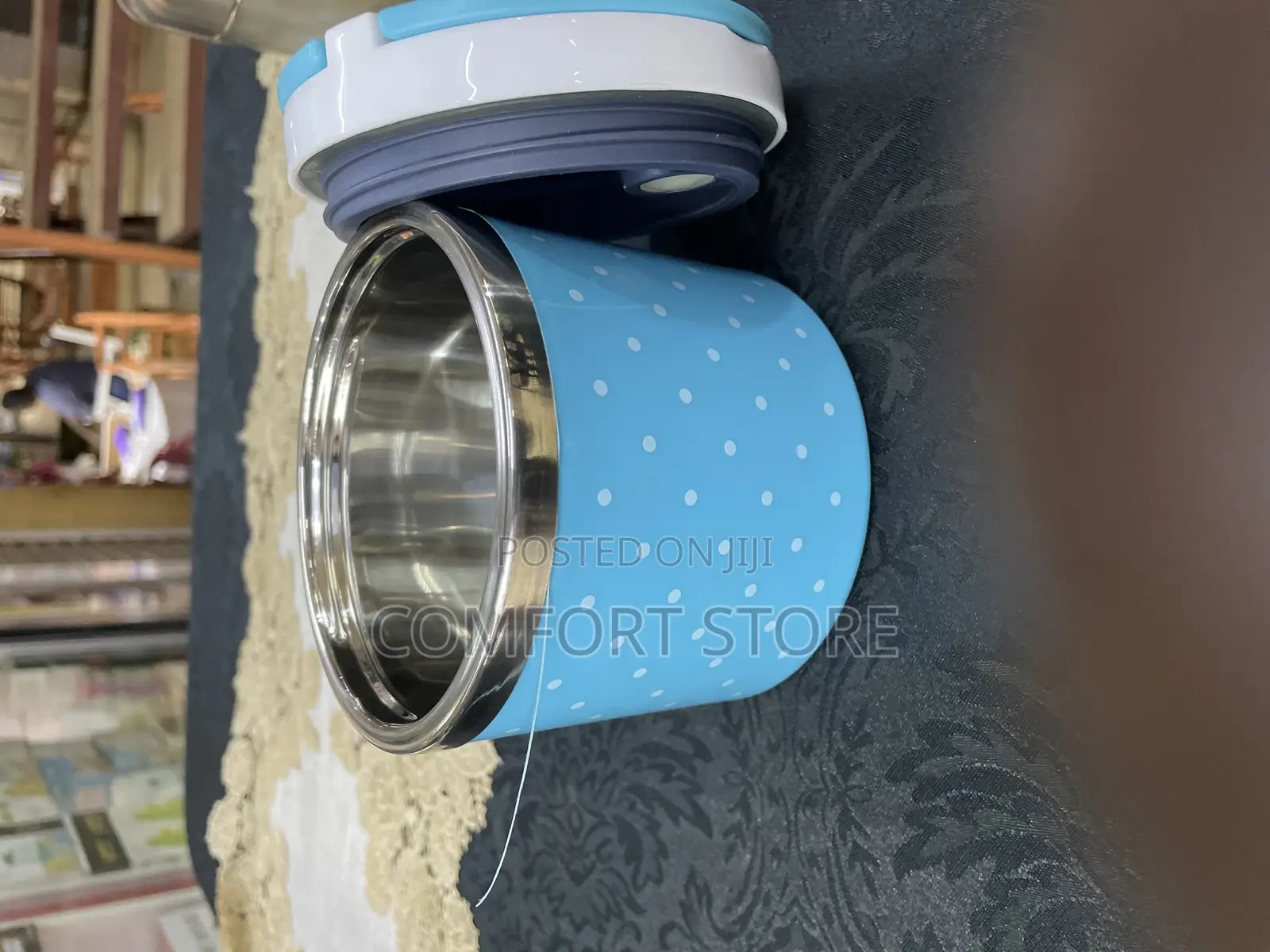 Blue and White Dots Lunch Box