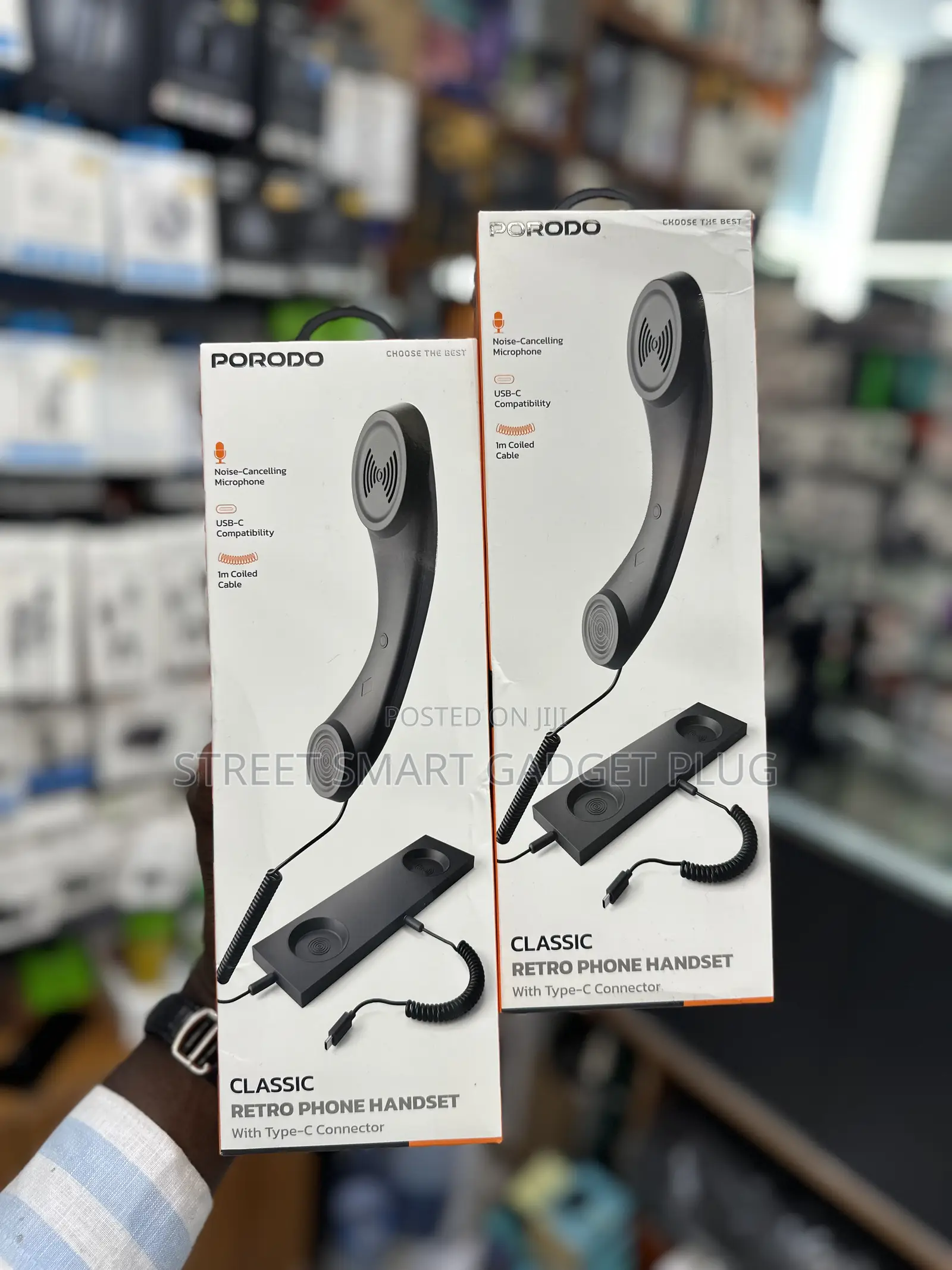 Porodo Retro Class Phone Handset With Type -C -Connector