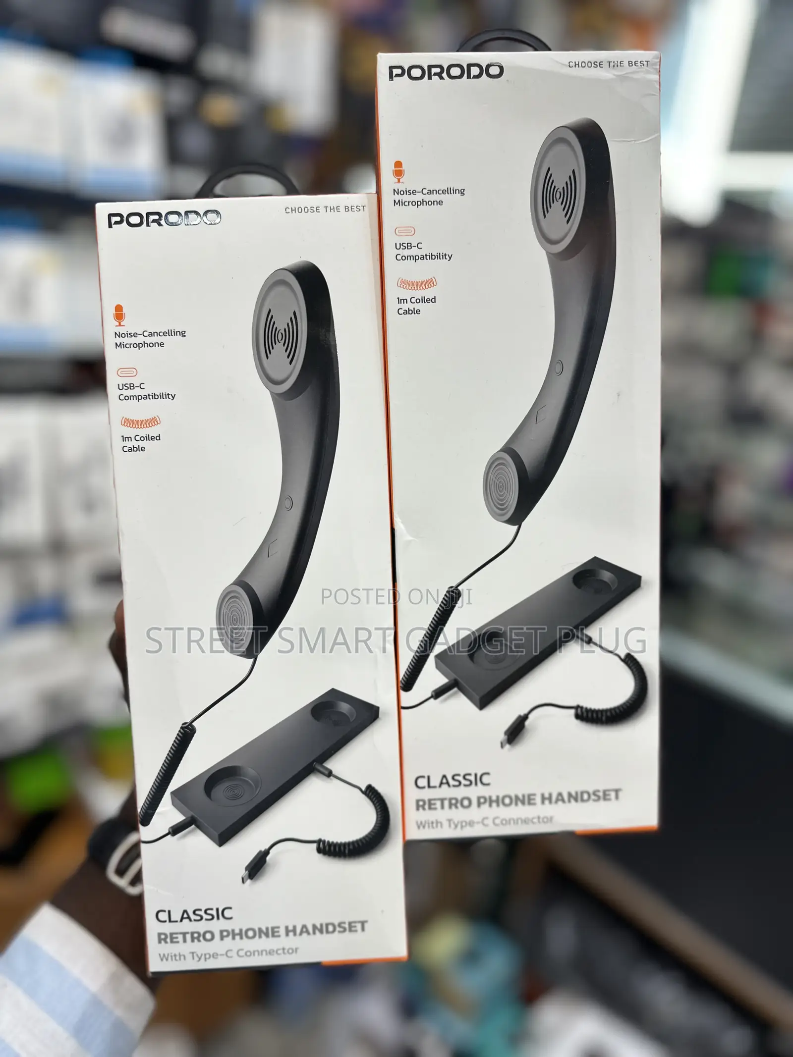 Porodo Retro Class Phone Handset With Type -C -Connector