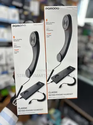 Porodo Retro Class Phone Handset With Type -C -Connector