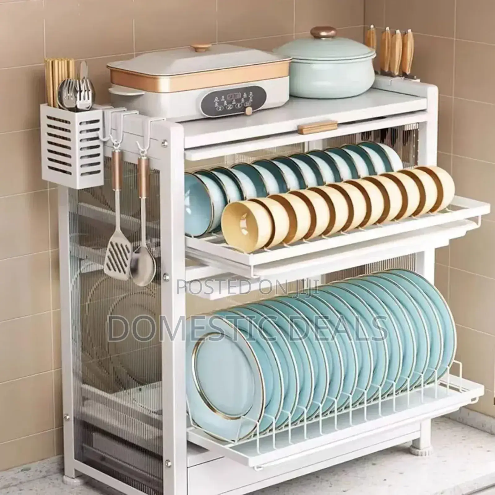 Kitchen Countertop Dish Storage Cabinet With Drawers
