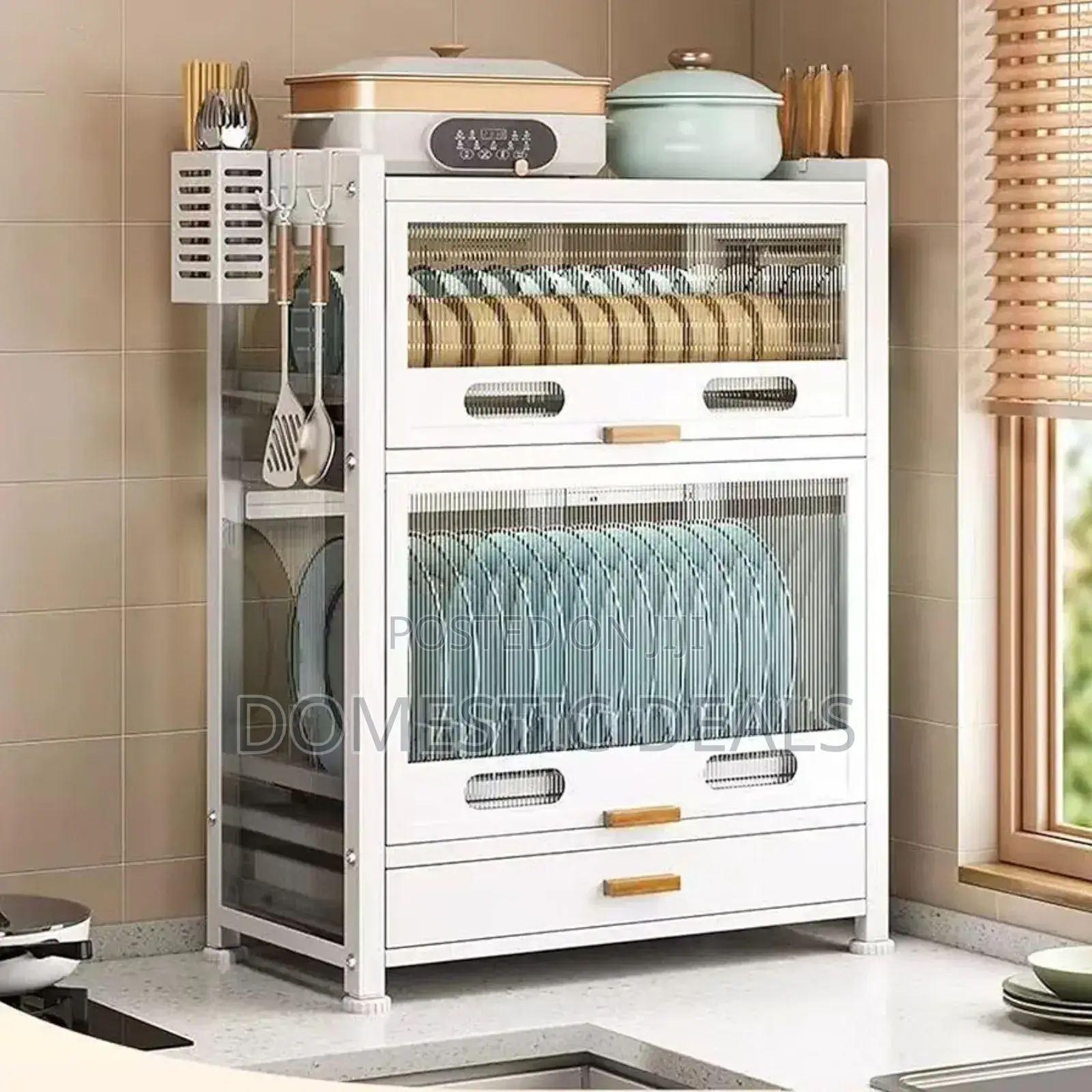 Kitchen Countertop Dish Storage Cabinet With Drawers