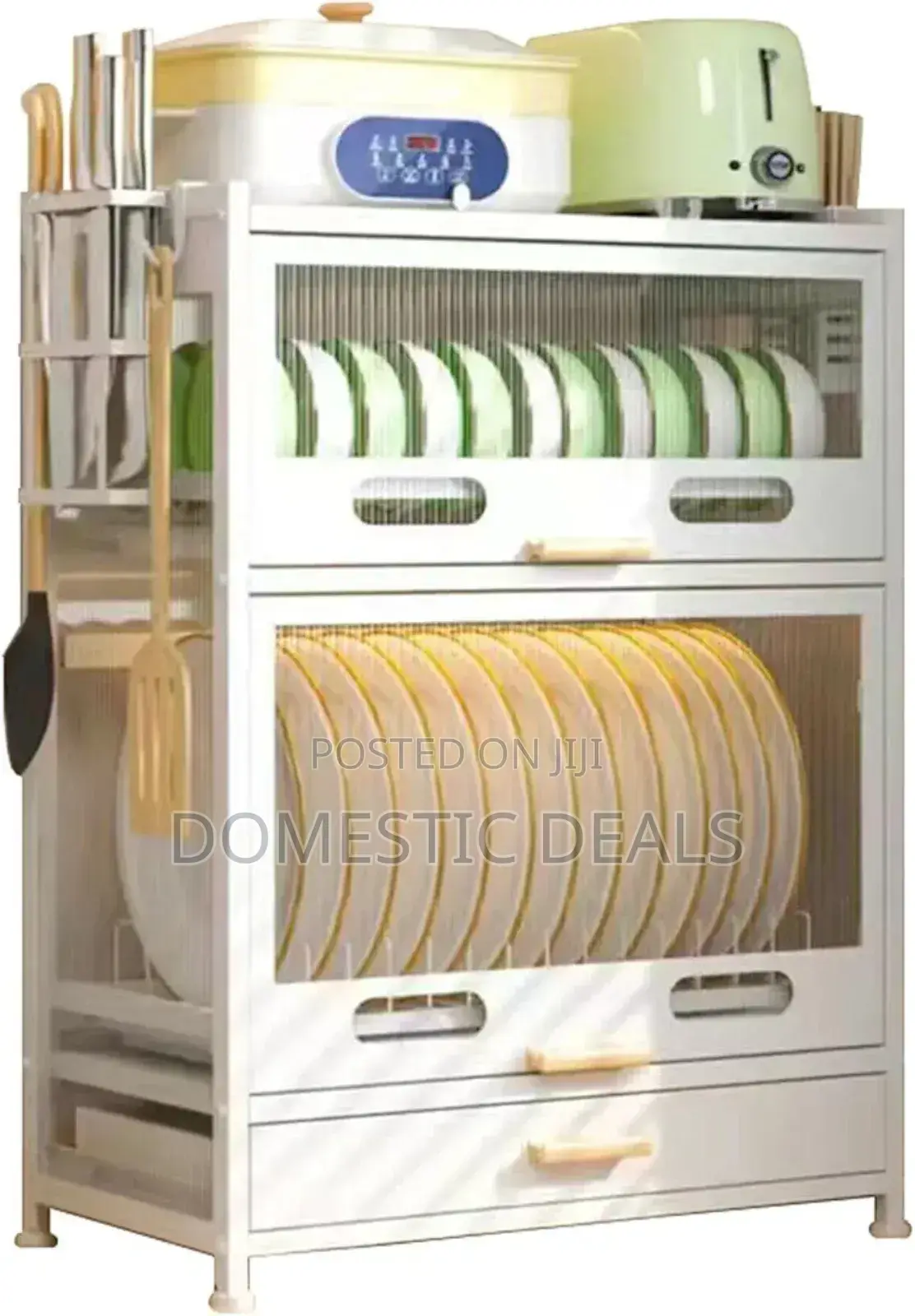 Kitchen Countertop Dish Storage Cabinet With Drawers