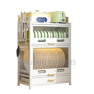 Multifunctional Kitchen Countertop Dish Rack Cabinet.