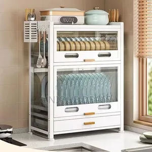 Kitchen Countertop Dish Storage Cabinet With Drawers