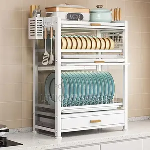 Kitchen Countertop Dish Storage Cabinet With Drawers