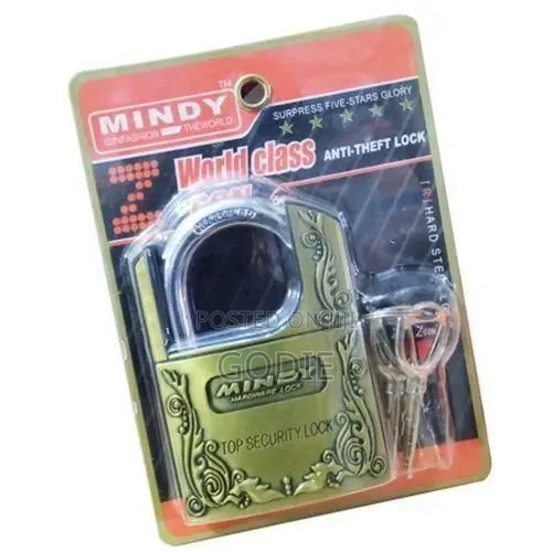 Mindy Large Guarded Anti-theft, Padlock - Golden