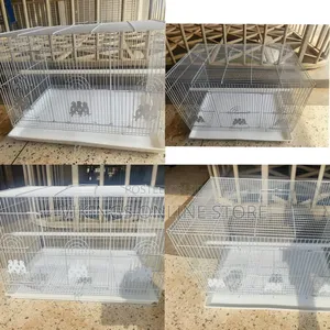 White Metal Pet Cage Suitable for Birds, Pigeons, or Small Animals