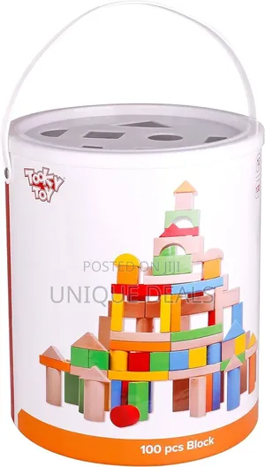 Kids Wooden Building Blocks Set