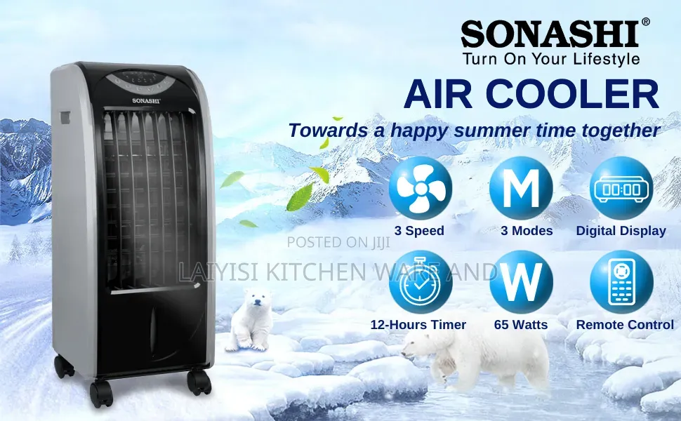 7l Portable Air Cooler Water Tank, 2 Ice Boxes, Three Wind Speeds,