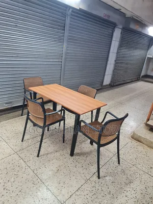 120cm Light Brown Foldable Table and Chairs Set for Dining