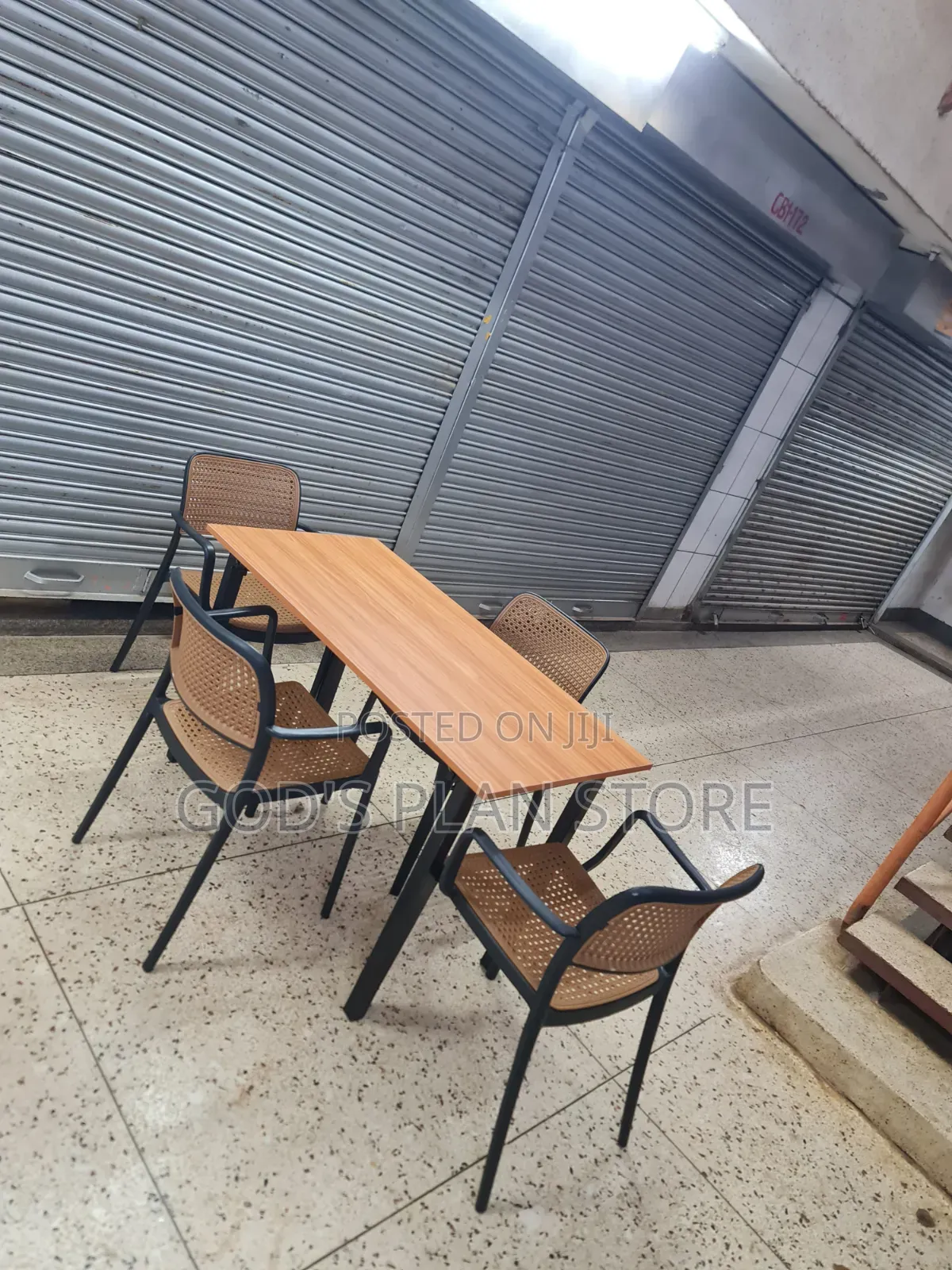 120cm Light Brown Foldable Table and Chairs Set for Dining