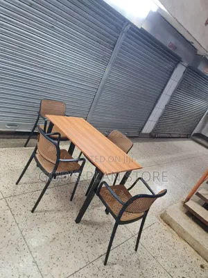 120cm Light Brown Foldable Table and Chairs Set for Dining