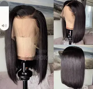 13*4 Bob14 Full Closure Human Hair Wigs Black