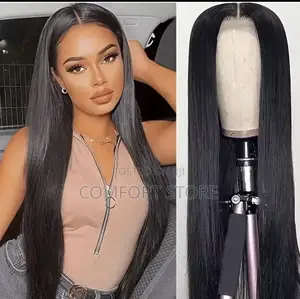 13*4 Straight 26 Inch Black Human Hair Wig Full Lace Closure