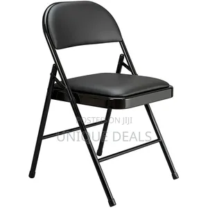 Black Folding Chairs With Padded Cushion