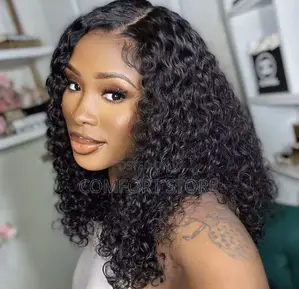 13*4 Jerry Curly 22 Inches Black Human Hair