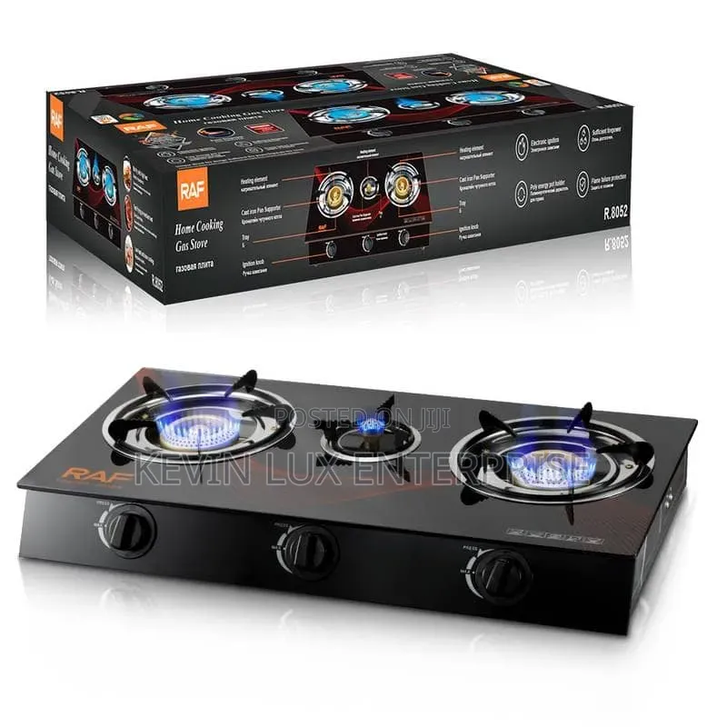 Gas Plate Glass 3 Burners