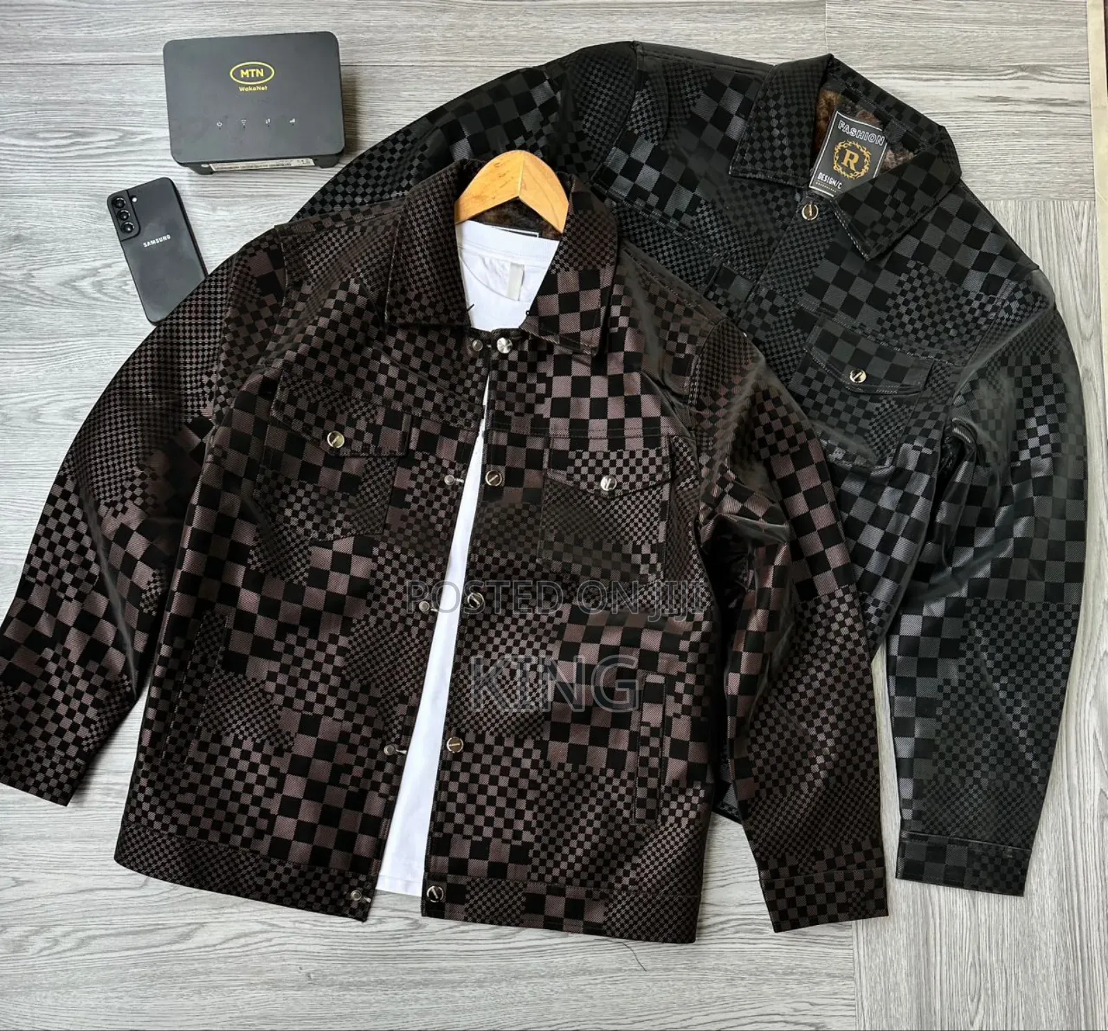 Black Checkerboard Pattern Jacket