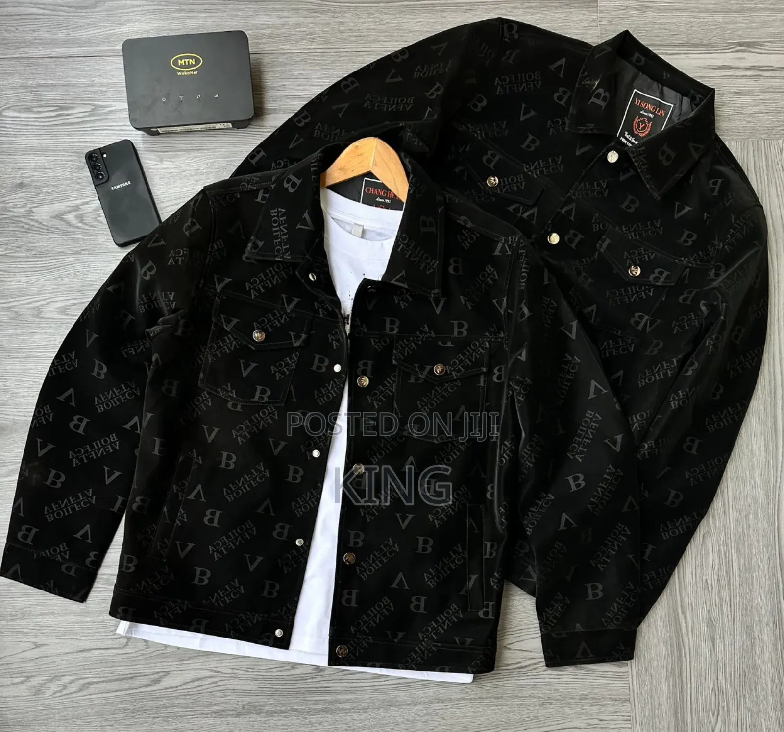 Black Checkerboard Pattern Jacket