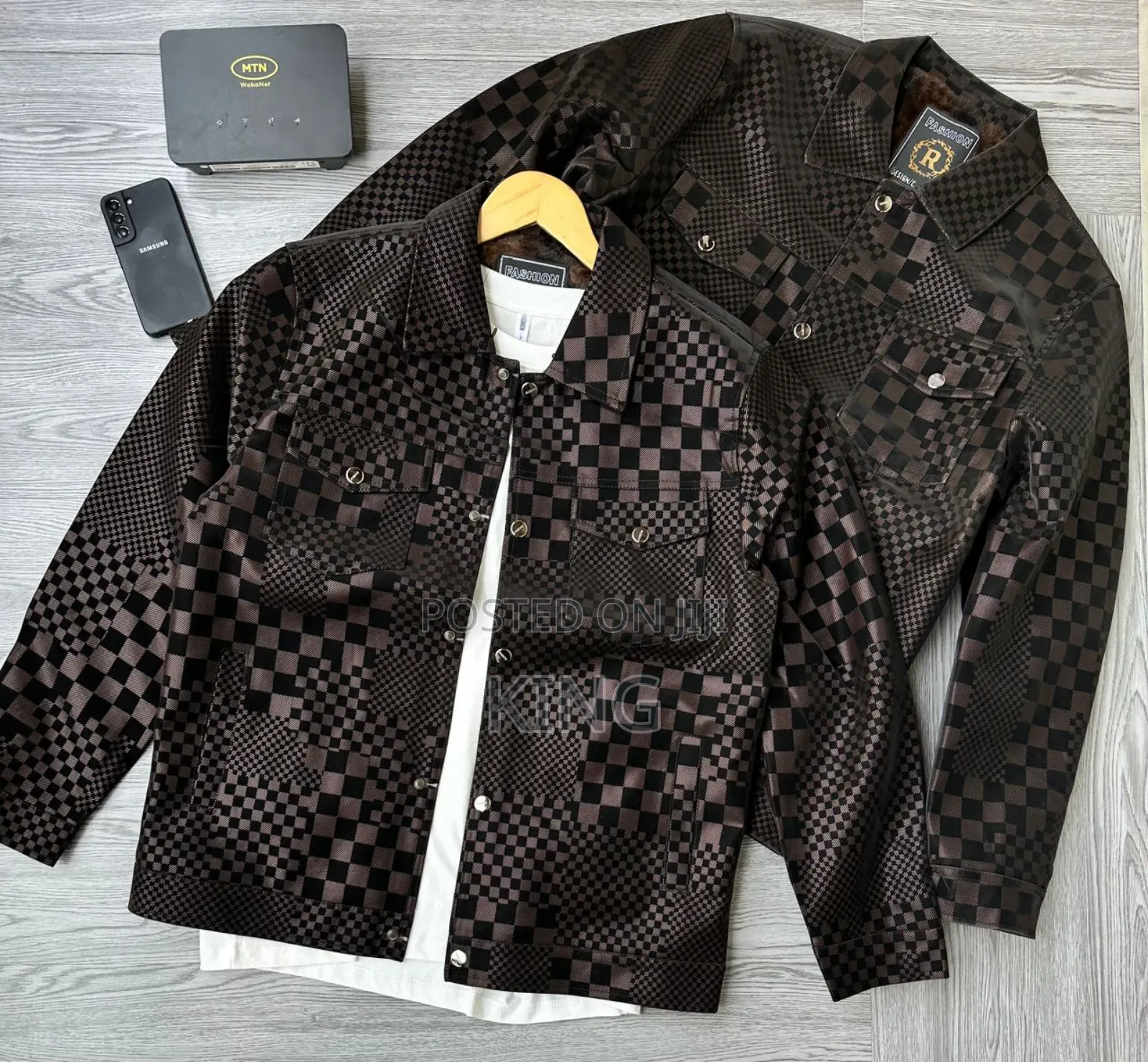 Black Checkerboard Pattern Jacket