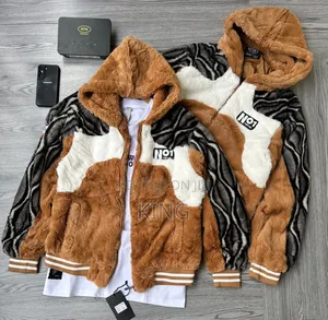 Cozy, Brown and White Faux Fur Hoodie