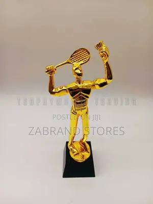 Golden Badminton Human Figure Trophy