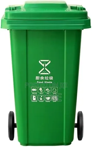 120l Commercial-grade, Green Outdoor Trash Can Designed For Food Waste