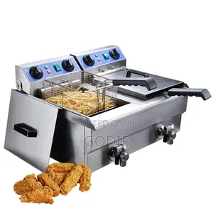 Commercial Double Deep Fryer 20 Liters – Stainless Steel