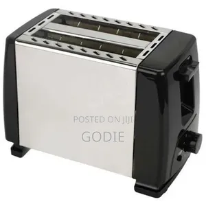 Hoffmans 2 Slice Bread Toaster - Silver Black