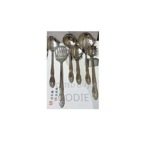 Set of 6pc Heavy Metallic Design Spoons - Silver