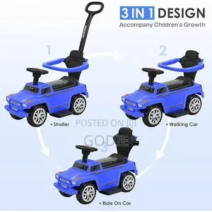 3 In 1 Baby Children Kid's Push Toy Car 1- 3 Years - Blue