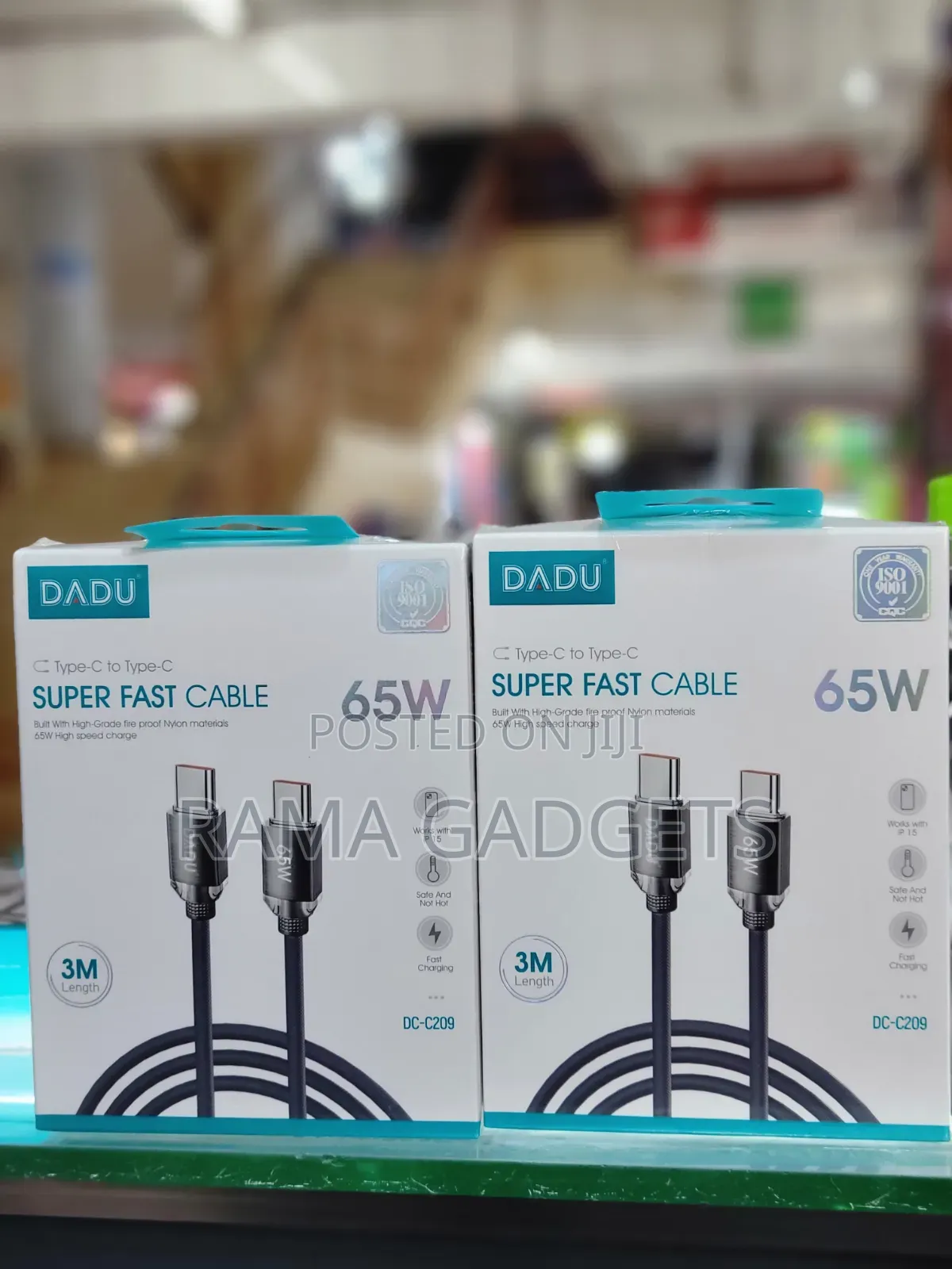 3m Cable Usb-C to Usb-C Cable With a 65w Power Capacity.