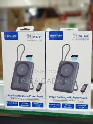 Hainoteko W1701 Ultra-Fast Magnetic Power Bank. 10000amh