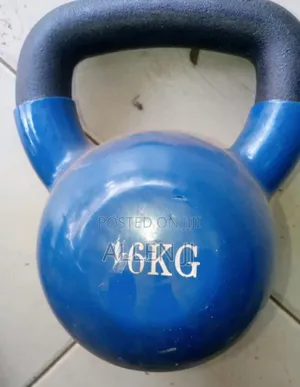 16kg Blue Vinyl-Coated Kettlebell