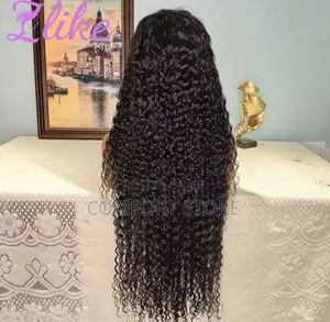 13*4 Water Wave 30 Inch Black Human Hair Full Lace Closure