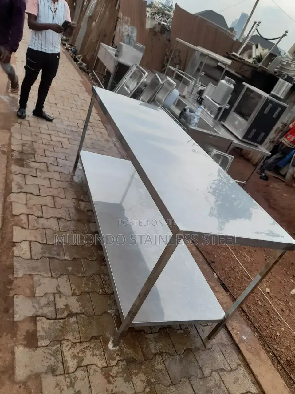 Double Tray Stainless Working Table