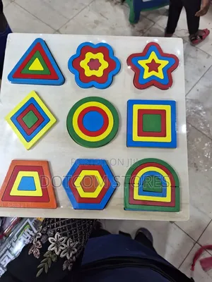 Wooden Geometric Shapes Sorting Puzzle for Children.
