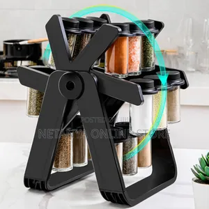 18 Spice Jars Rotating Rack