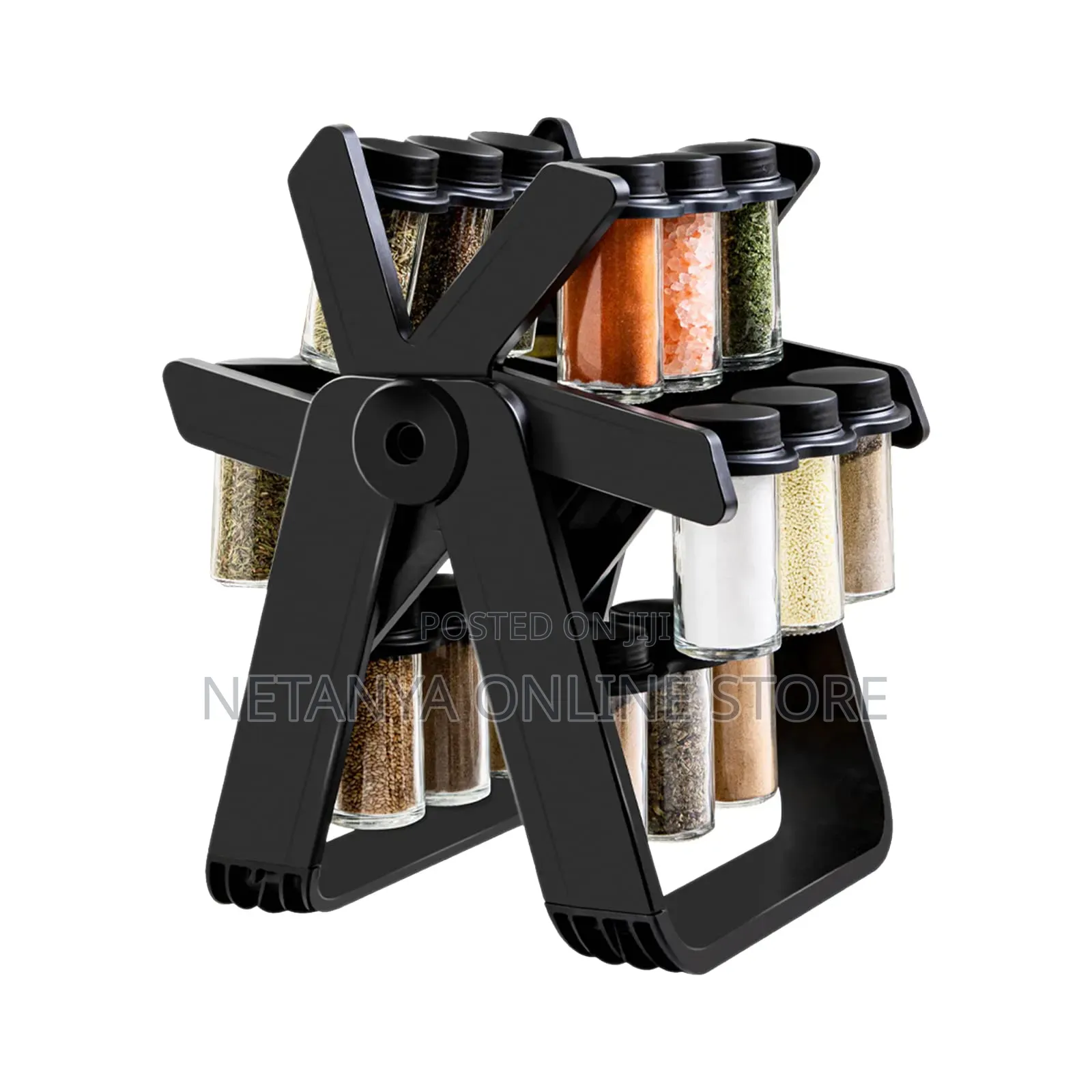 18 Spice Jars Rotating Rack
