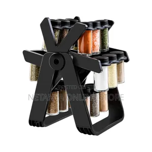 18 Spice Jars Rotating Rack