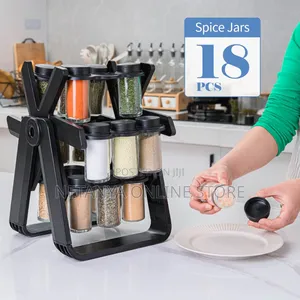 18 Spice Jars Rotating Rack