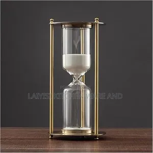Vintage Metal Hourglass Sand Timer With Clear Glass - Multicolor
