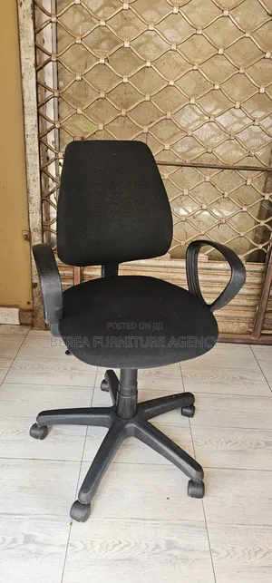 Simple Secretarial Black Adjustable Chair