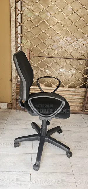 Simple Secretarial Black Adjustable Chair