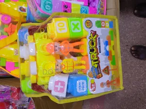 Plastic Building Blocks Designed for Children.