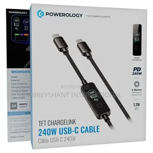 Powerology TFT Chargelink 240w Usb-C Cable